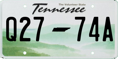 TN license plate Q2774A