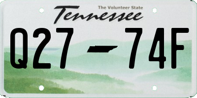 TN license plate Q2774F