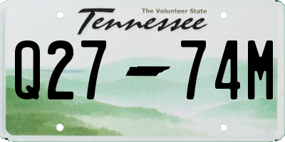 TN license plate Q2774M
