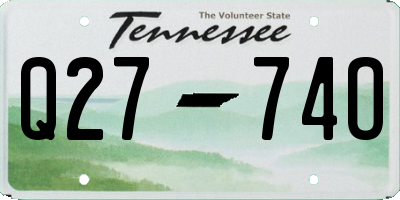 TN license plate Q2774O