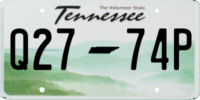 TN license plate Q2774P
