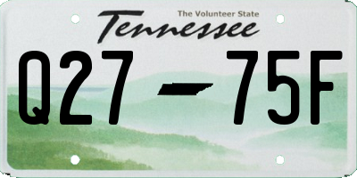 TN license plate Q2775F