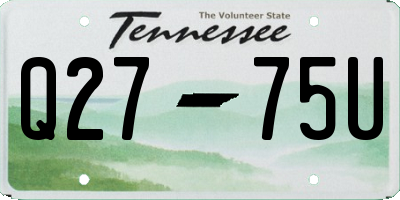 TN license plate Q2775U