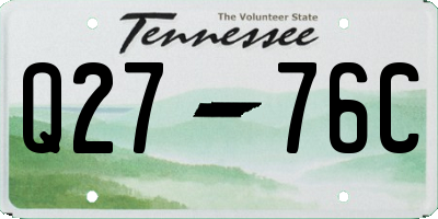 TN license plate Q2776C