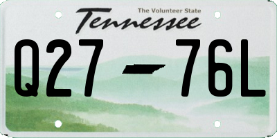 TN license plate Q2776L