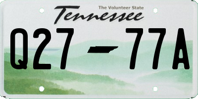 TN license plate Q2777A