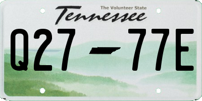 TN license plate Q2777E