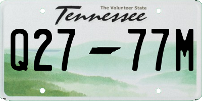 TN license plate Q2777M