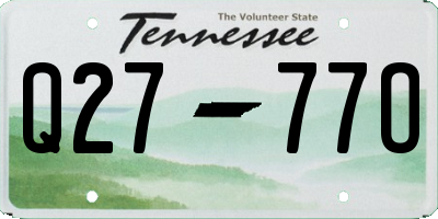 TN license plate Q2777O