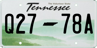 TN license plate Q2778A