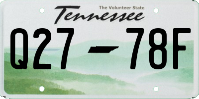 TN license plate Q2778F