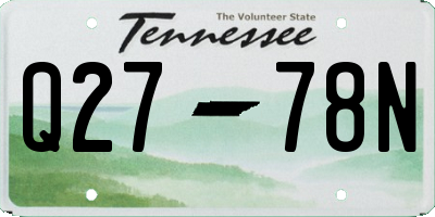 TN license plate Q2778N