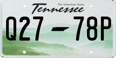 TN license plate Q2778P