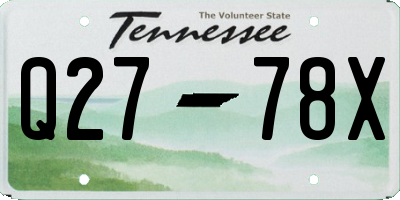 TN license plate Q2778X