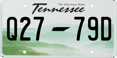TN license plate Q2779D