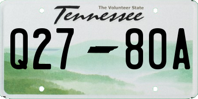 TN license plate Q2780A