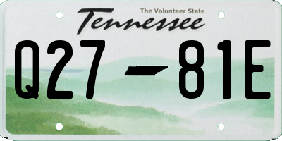 TN license plate Q2781E