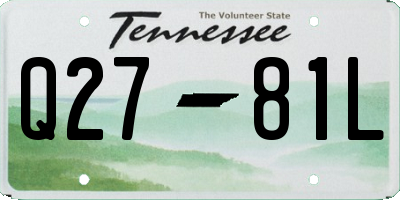 TN license plate Q2781L