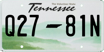 TN license plate Q2781N