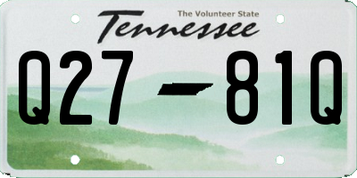 TN license plate Q2781Q