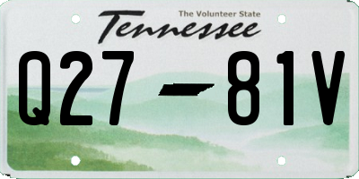 TN license plate Q2781V