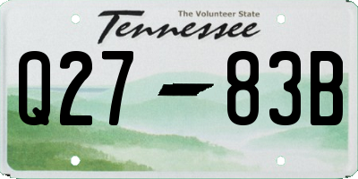 TN license plate Q2783B