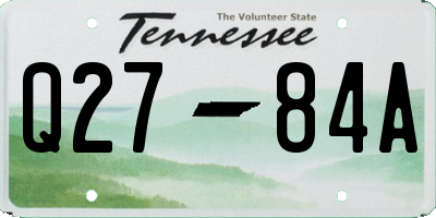 TN license plate Q2784A