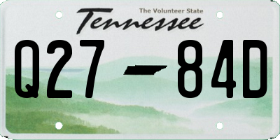 TN license plate Q2784D