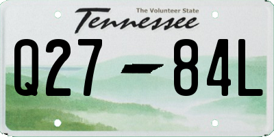 TN license plate Q2784L