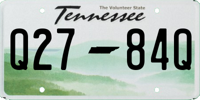 TN license plate Q2784Q
