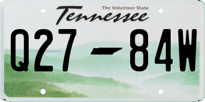TN license plate Q2784W