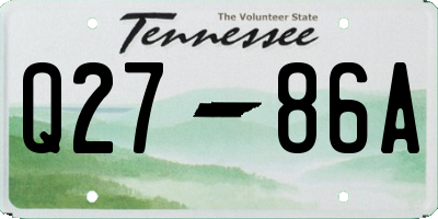 TN license plate Q2786A