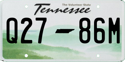 TN license plate Q2786M
