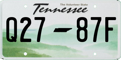 TN license plate Q2787F