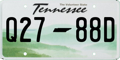TN license plate Q2788D