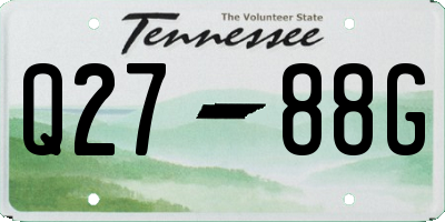 TN license plate Q2788G