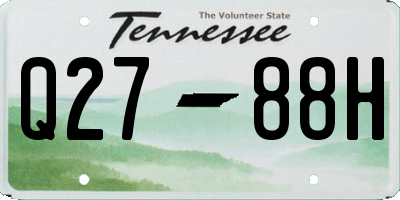 TN license plate Q2788H
