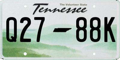 TN license plate Q2788K