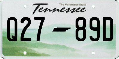 TN license plate Q2789D