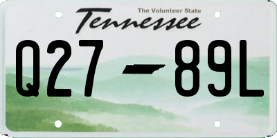 TN license plate Q2789L