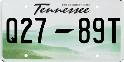 TN license plate Q2789T