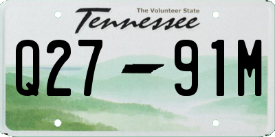 TN license plate Q2791M