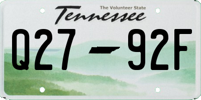 TN license plate Q2792F