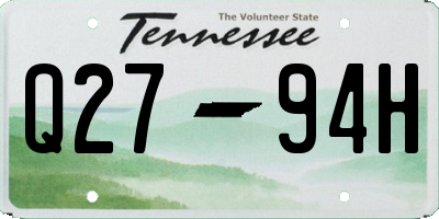 TN license plate Q2794H
