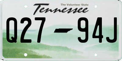 TN license plate Q2794J