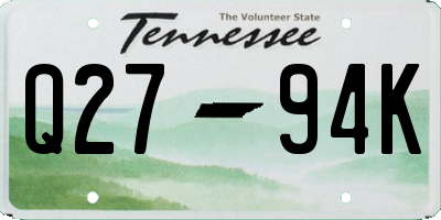 TN license plate Q2794K