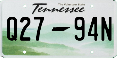 TN license plate Q2794N