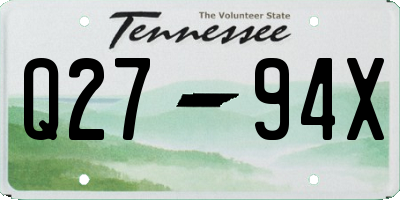 TN license plate Q2794X