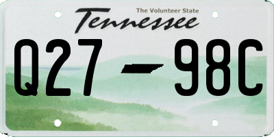 TN license plate Q2798C