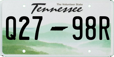 TN license plate Q2798R